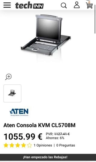 Aten CL5708M KVM consola - negra