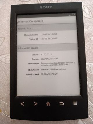 Sony PRS-T2 Lector Ebook Negro