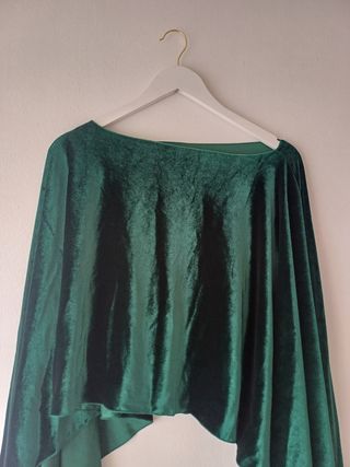 Capa terciopelo verde botella