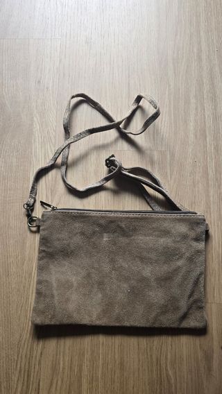 Bolso bandolera beige con estrella de lentejuelas