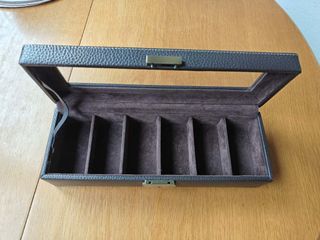 Caja joyero de cuero 6 espacios
