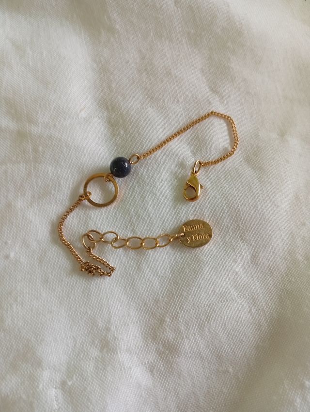 Pulsera Fauna y Flora chapado oro aventurina