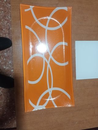 Centro de mesa de cristal naranja