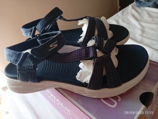 Sandalias Skechers Mujer Azul
