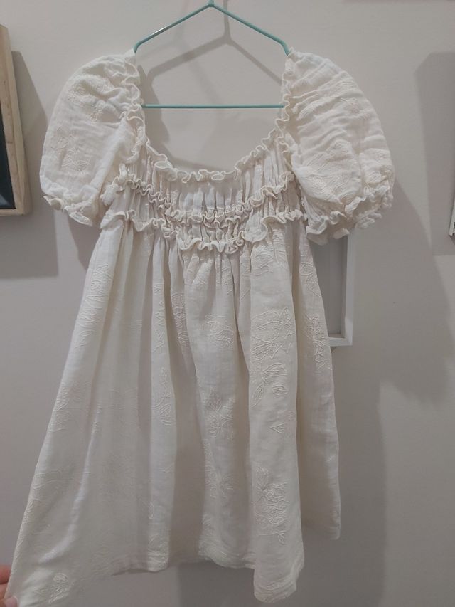 Vestido Mayoral Talla 6 Blanco Bordado