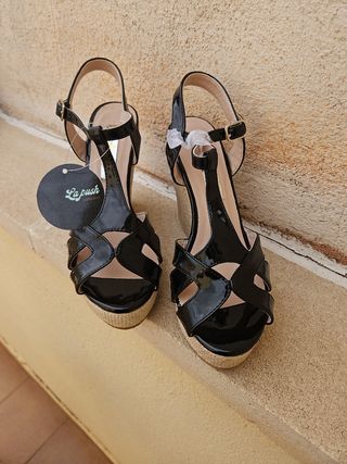 Sandalias cuña La push negras
