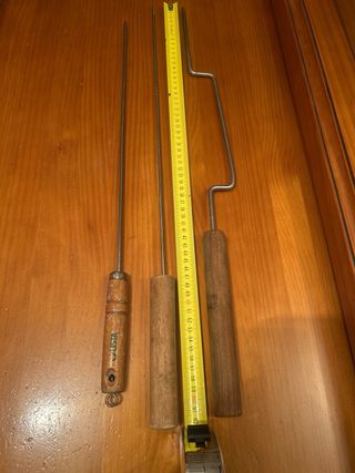 Set 3 Pinchos Barbacoa Madera Metal