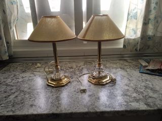 Juego de 2 lámparas de mesilla doradas