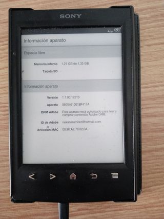 Sony PRS-T2 Lector Ebook Negro
