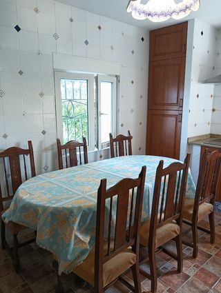 tavolo da pranzo vintage + 6 sedie in legno