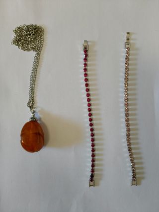 Collana con ciondolo e 2 bracciali tennis