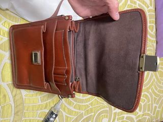 Bolso para hombre de  cuero marrón Hexagona Paris