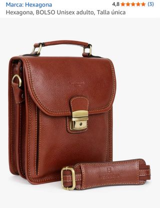 Bolso para hombre de  cuero marrón Hexagona Paris