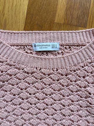 Jersey Stradivarius crochet rosa Talla S