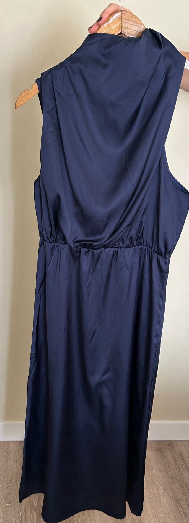 Vestido fiesta azul satinado Talla XS
