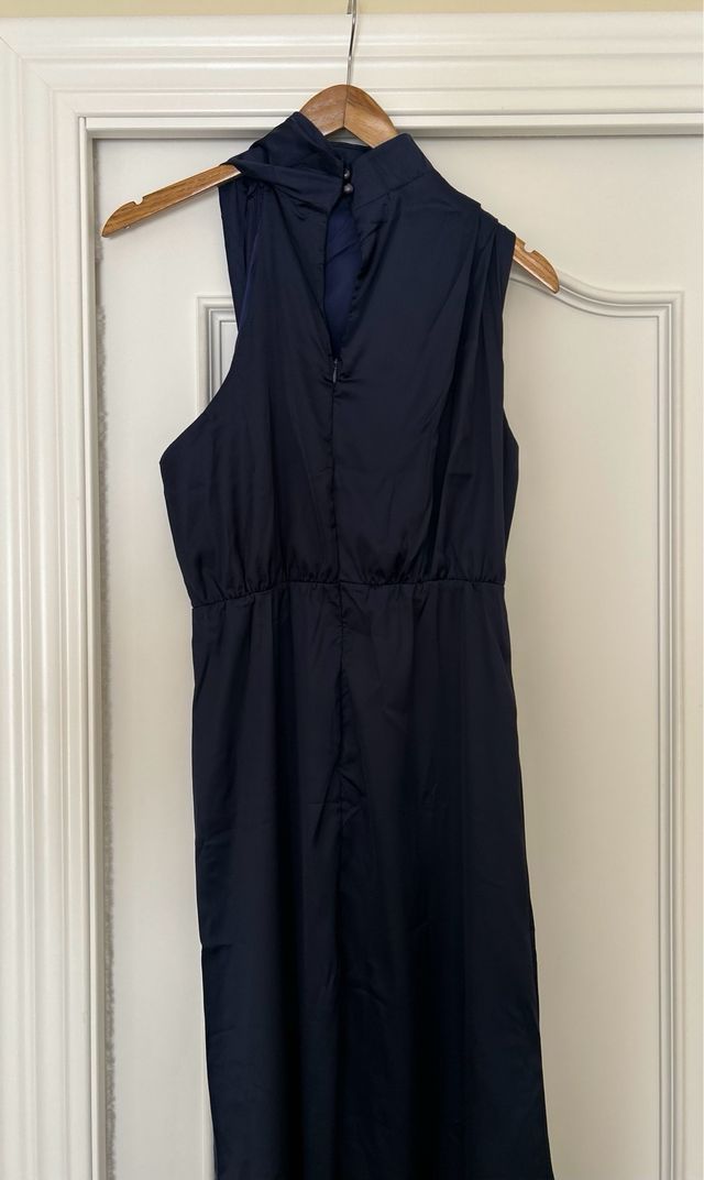 Vestido fiesta azul satinado Talla XS