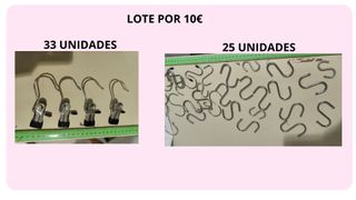 Lote 33+25 perchas y enganches metálicos