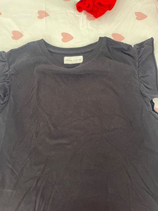 Camiseta negra Lefties con volante Talla S