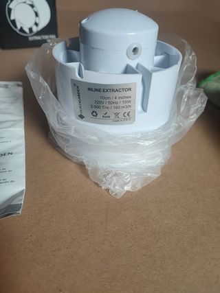 Extractor en línea Hortigarden Ø100 mm (4")70 m3/h