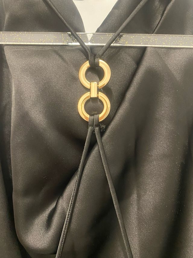 Vestido mini Zara efecto satén negro