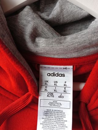 Sudadera Adidas cremallera algodón XL