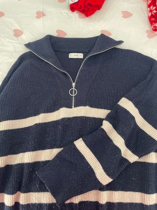 Jersey Mango rayas azul y beige
