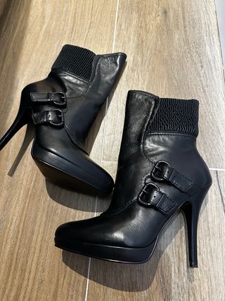 Botines Guess Piel Negros Mujer