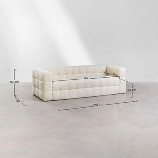 Sofá 3 plazas Sklum + puff beige