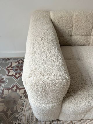 Sofá 3 plazas Sklum + puff beige