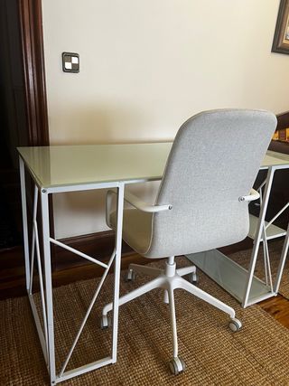 Mesa estudio cristal y metal Leroy Merlin