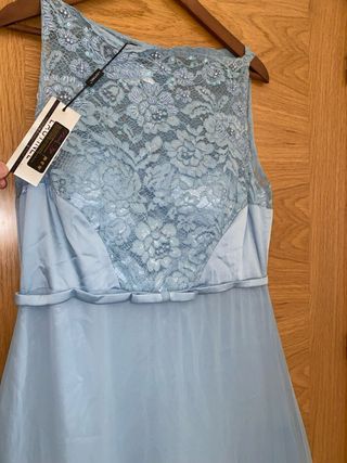 Vestido largo azul elegante Lautinel 