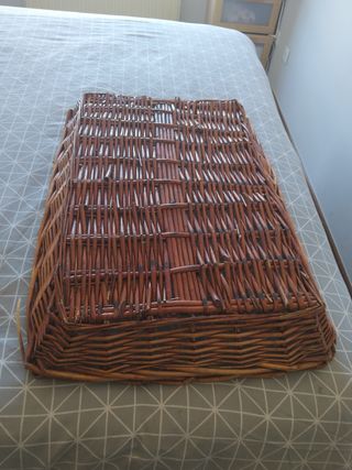 Cesta Mimbre Rectangular Marrón