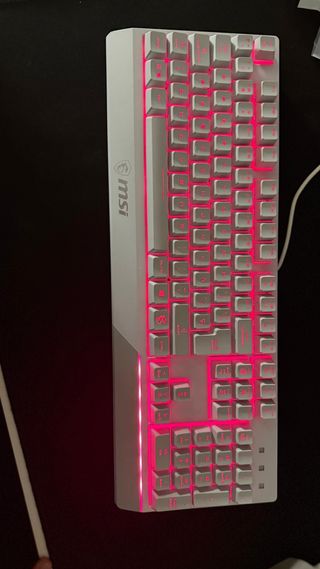 Teclado MSI Blanco con Cable y Luces LED en Españo
