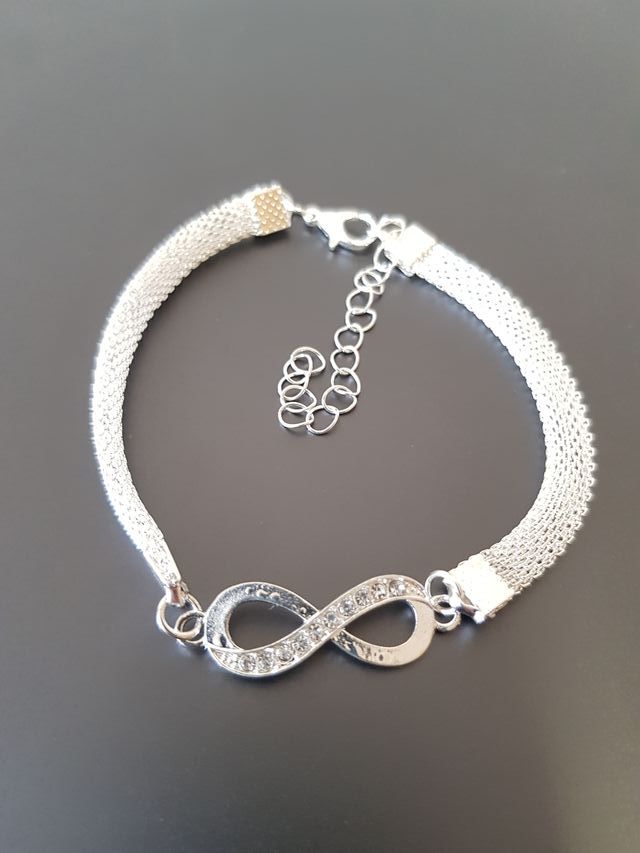 Tobillera con Dije Símbolo Infinito y Circonitas
