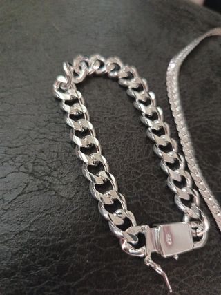 Cadena 45cm y Pulsera 20cm Plata