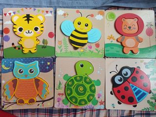 6 Puzzles de Madera Infantiles