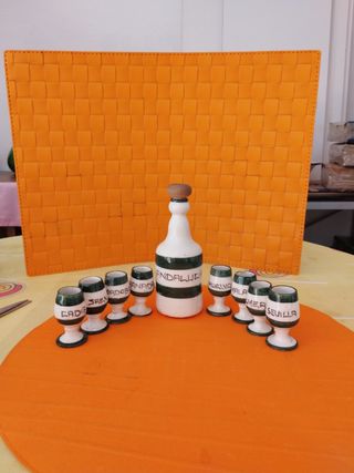 Juego Botella y Vasos Andalucía Cerámica