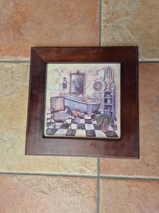 Cuadro decorativo baño cerámica