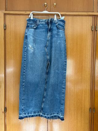 Falda tejana larga Zara Talla S