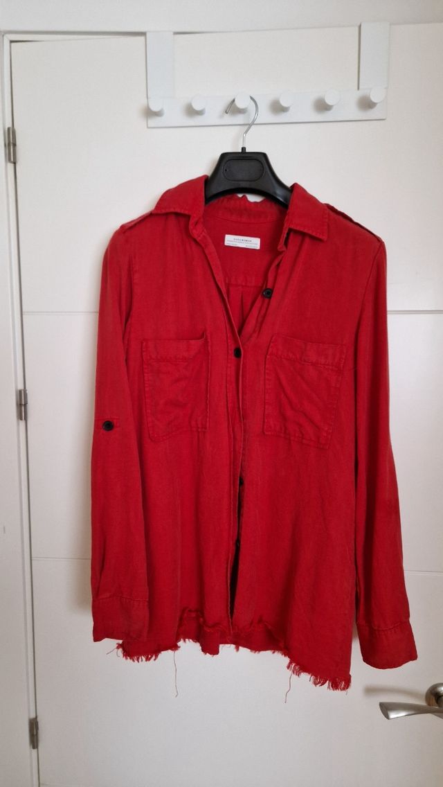 Camisa/Sobrecamisa Zara Roja Lyocell
