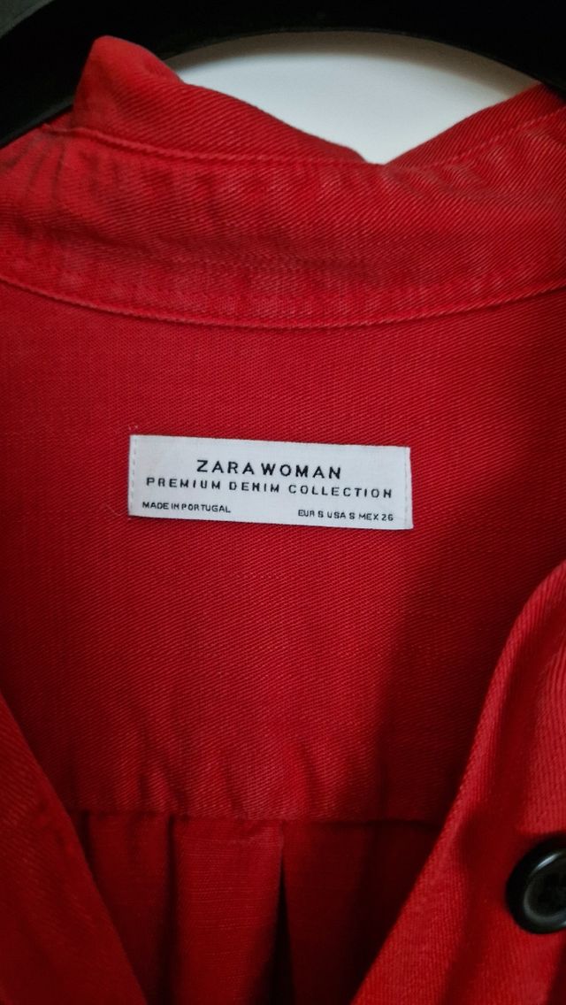 Camisa/Sobrecamisa Zara Roja Lyocell