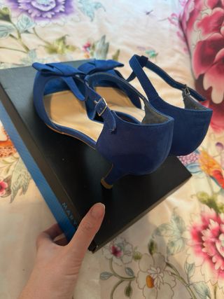 Sandalias Marypaz Tacon Azul Talla 38