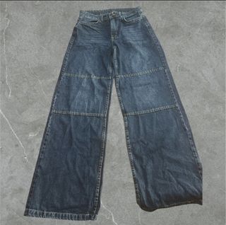 Jeans donna a zampa blu