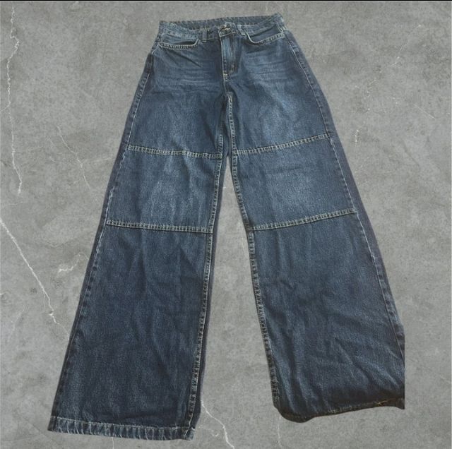 Jeans donna a zampa blu