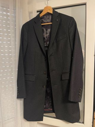 Abrigo de paño gris hombre