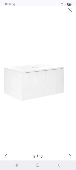 Mueble de baño suspendido, con lavabo de cerámica