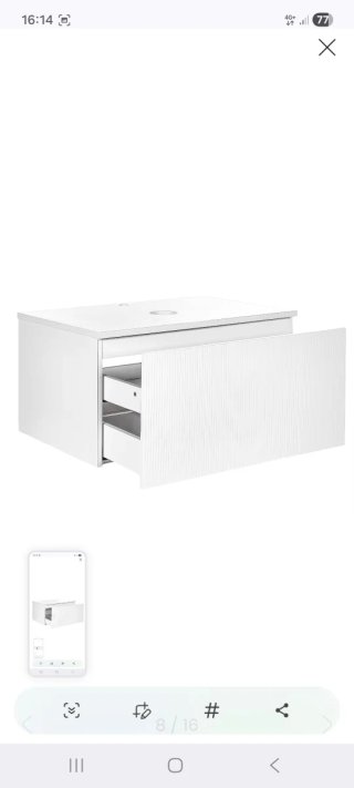 Mueble de baño suspendido, con lavabo de cerámica
