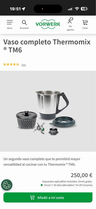 Vaso Thermomix TM6 nuevo