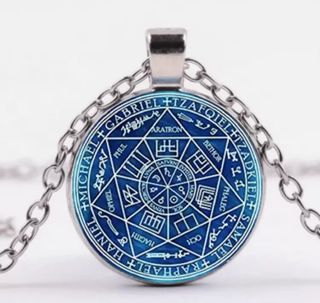 Collar Amuleto Rey Salomón Sello Azul