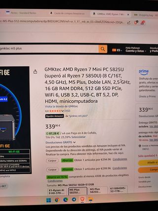 Mini PC GMKtec M5 Plus AMD Ryzen 7